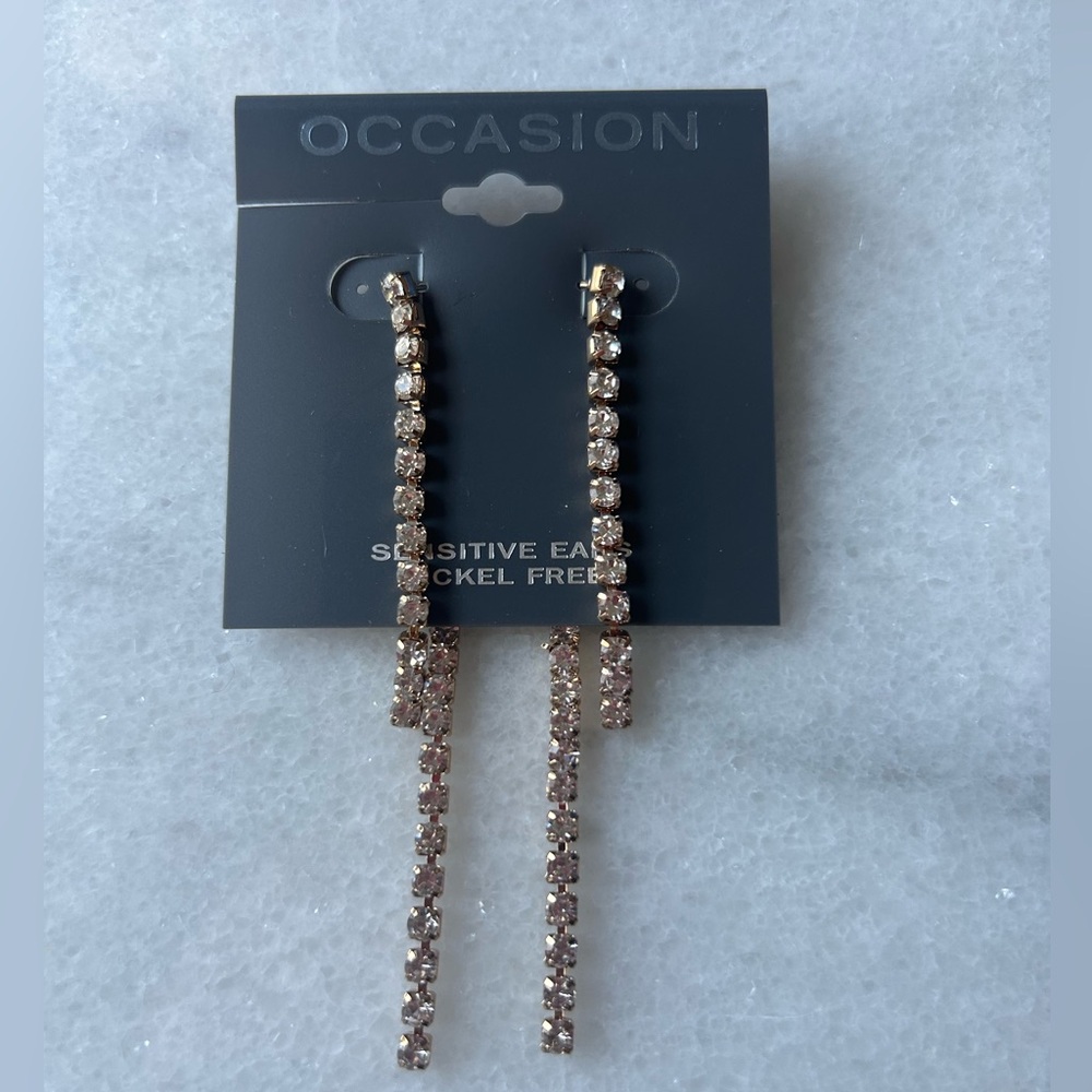 Occasions Double Tassels Crystal Studs